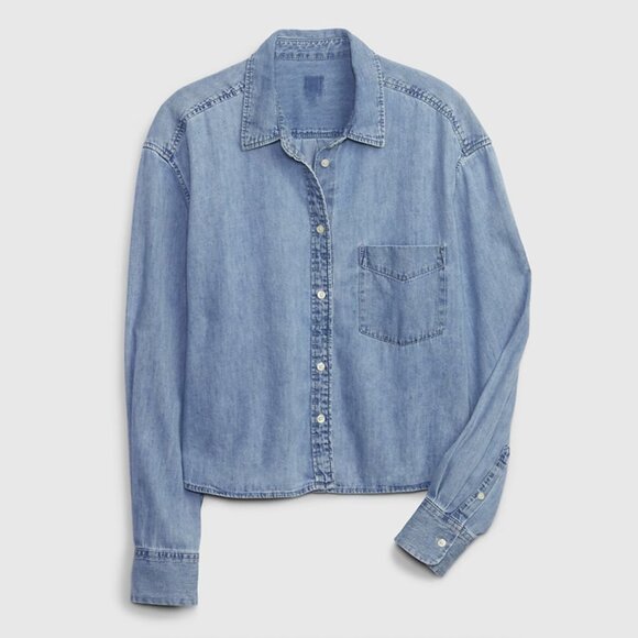 Gap Cropped Denim Shirt NWT - Picture 6 of 7